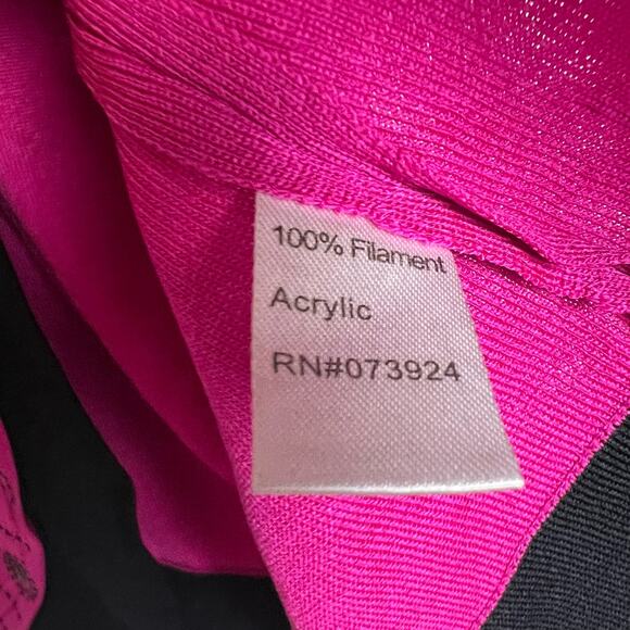 Ming Wang Magenta Pink Black Rhinestone Embellished Cardigan Sweater Size Small - Picture 10 of 11